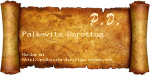 Palkovits Dorottya névjegykártya